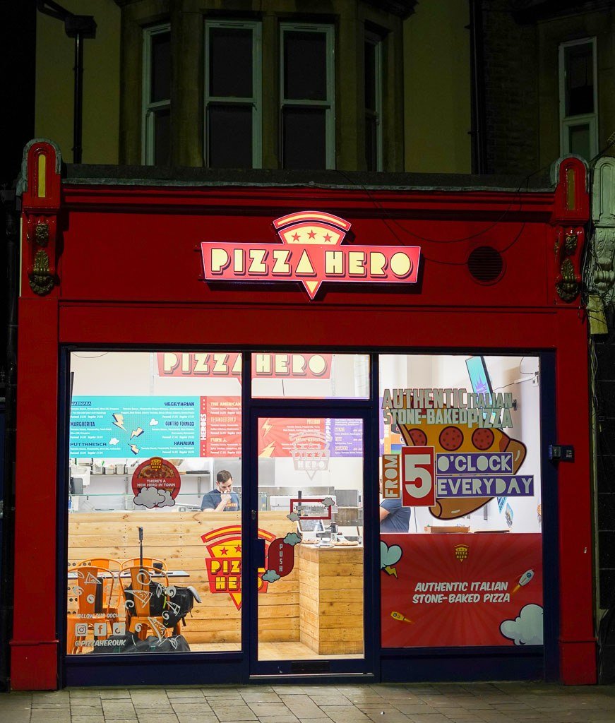 Pizza Hero night exterior